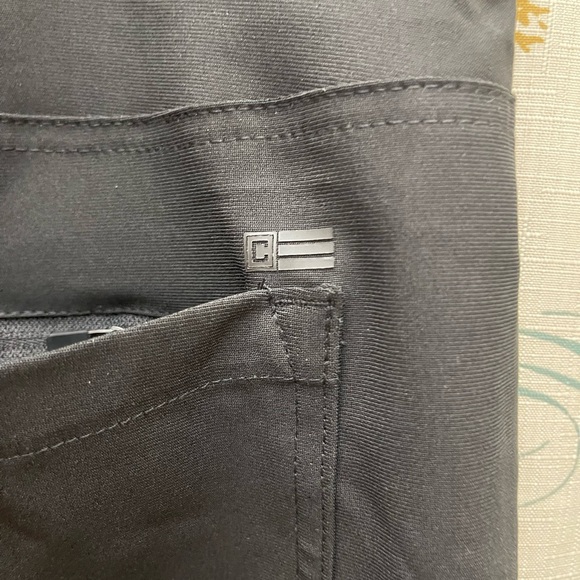 New Chaps Mens 38/32 Solid black dress pants pockets zip Semi Formal Stretch Big - Picture 7 of 11